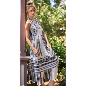 NWT Just Bellina black ivory dress organic cotton size medium